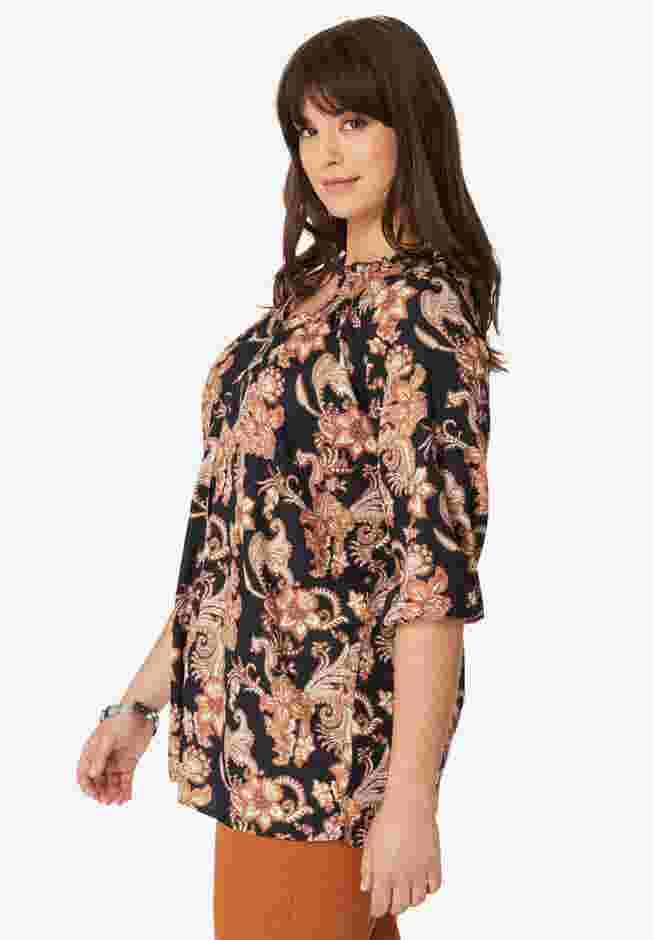 Ruffle Neck Boho Blouse. image number 2