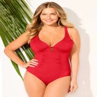 Shirred Underwire One Piece Swimsuit image number null