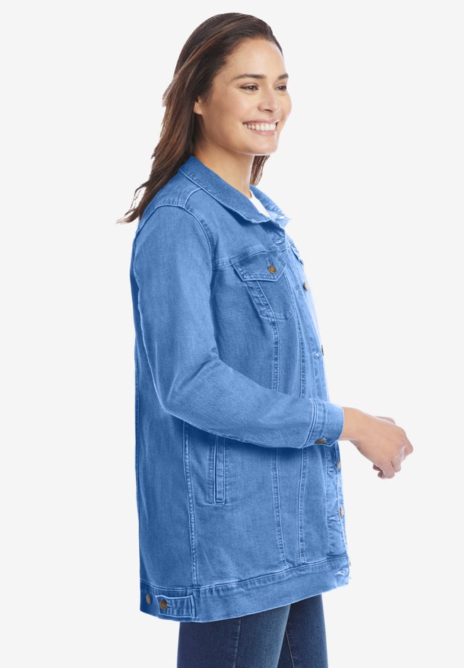 Long Stretch Denim Jean Jacket image number 2