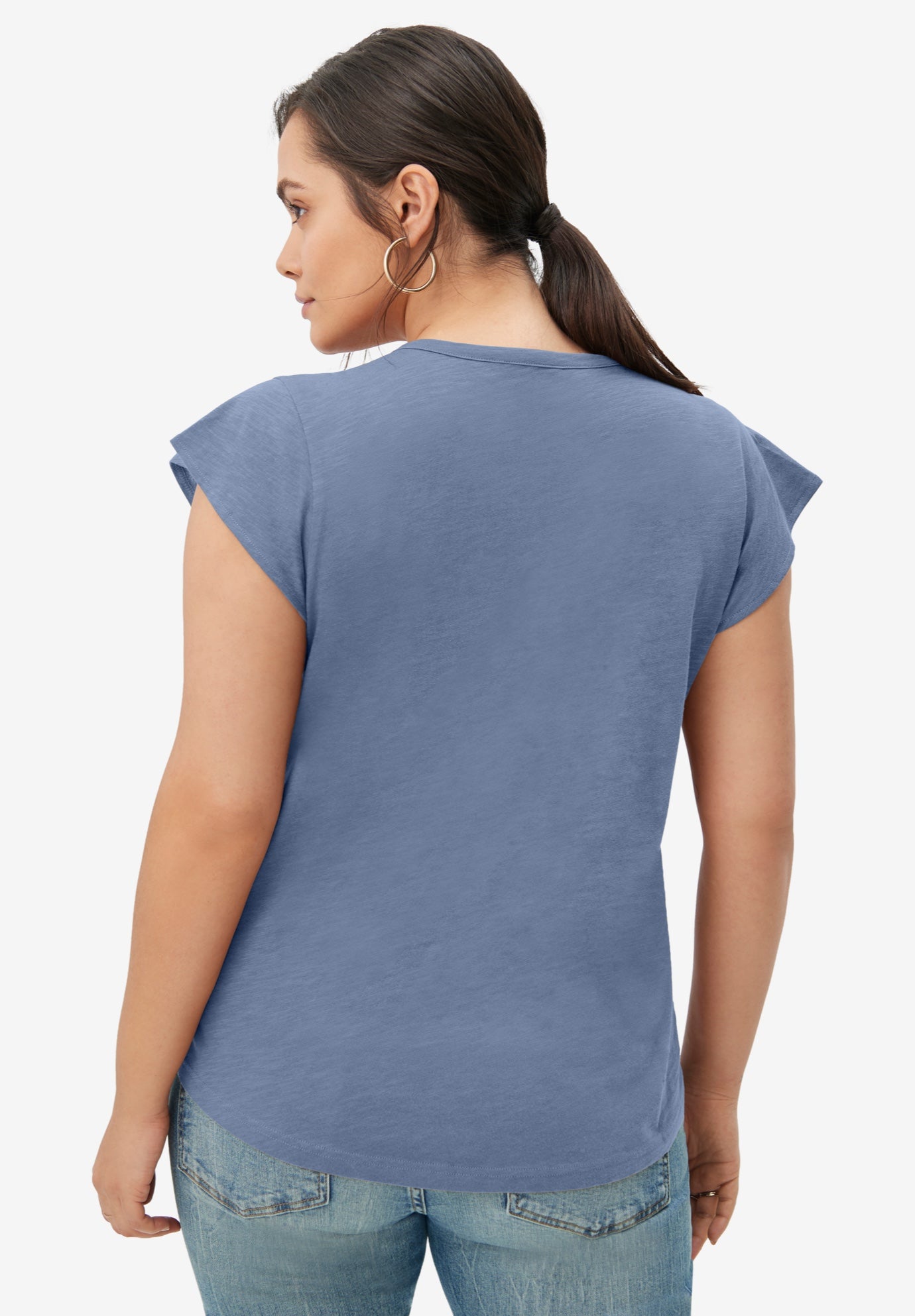 Cap Sleeve Henley Tee image number 1