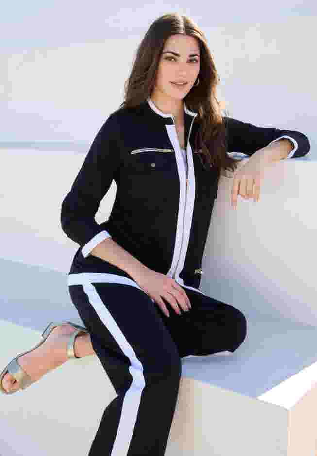 Side Stripe French Terry Pull On Pant Set image number 0