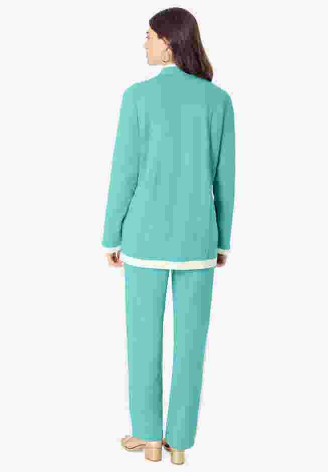 Side Stripe French Terry Pull On Pant Set image number 1