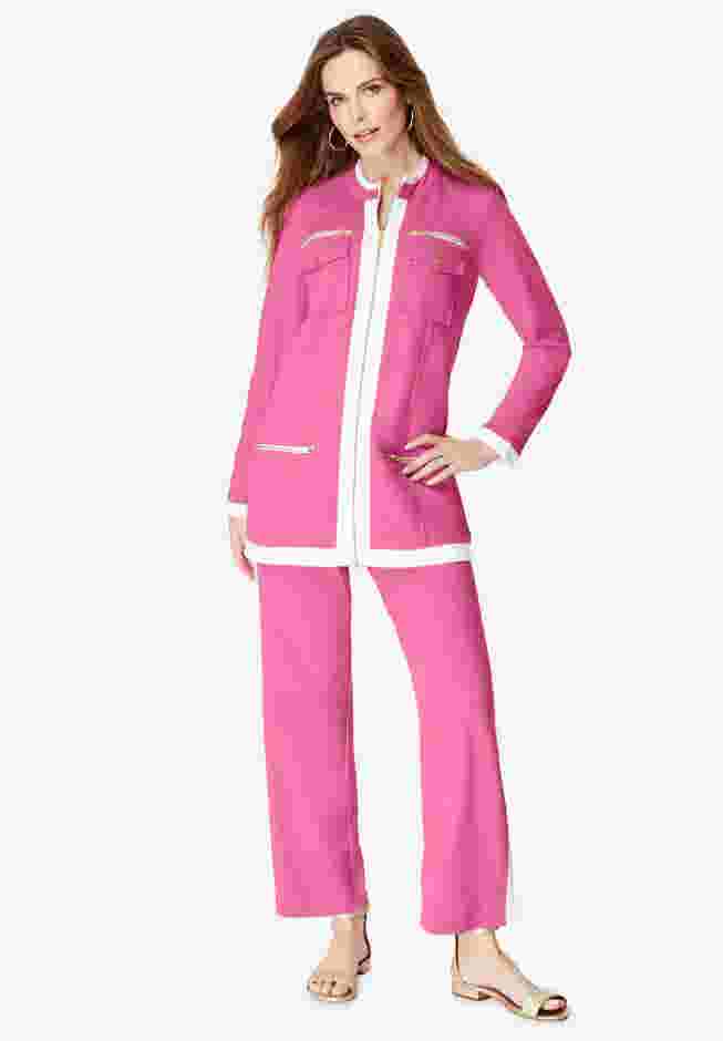 Side Stripe French Terry Pull On Pant Set image number 0
