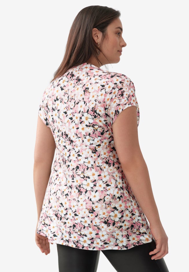V-Neck Tunic With Gathered Bodice image number 1