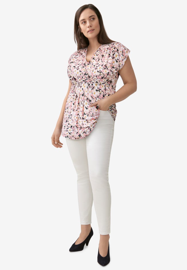 V-Neck Tunic With Gathered Bodice image number 0