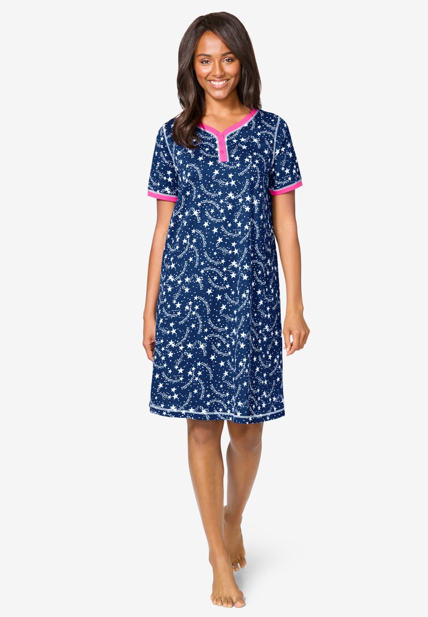 Short Henley Sleepshirt image number 0