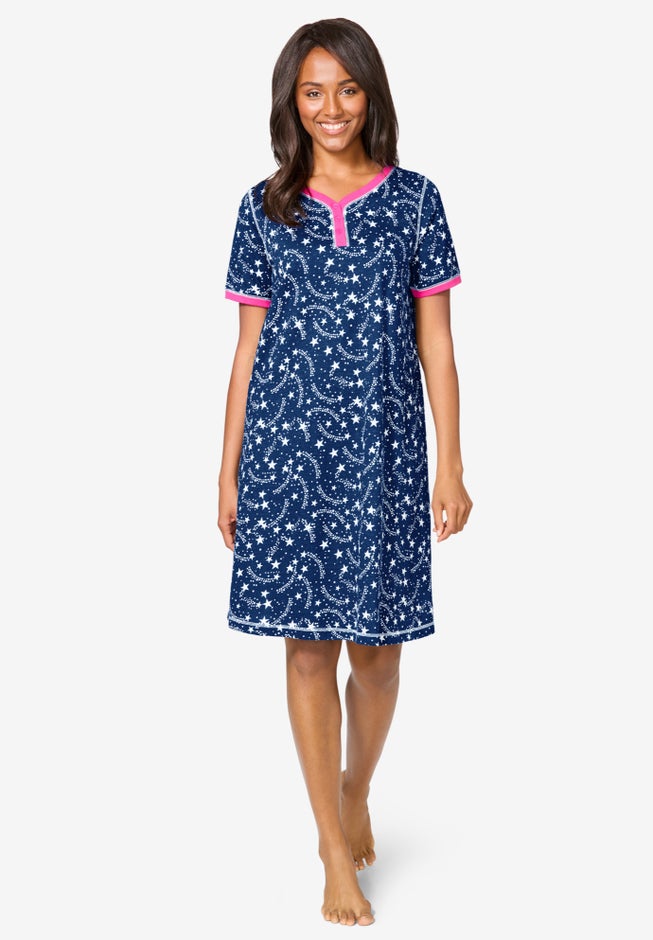 Short Henley Sleepshirt image number 0