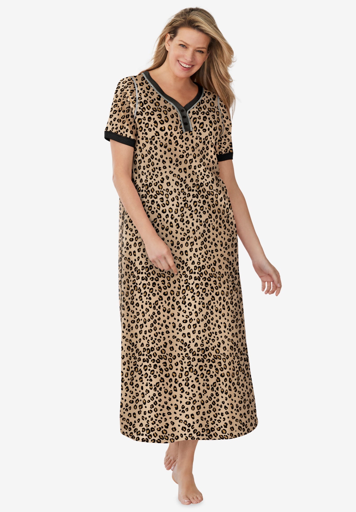 Long Henley Sleepshirt image number 0