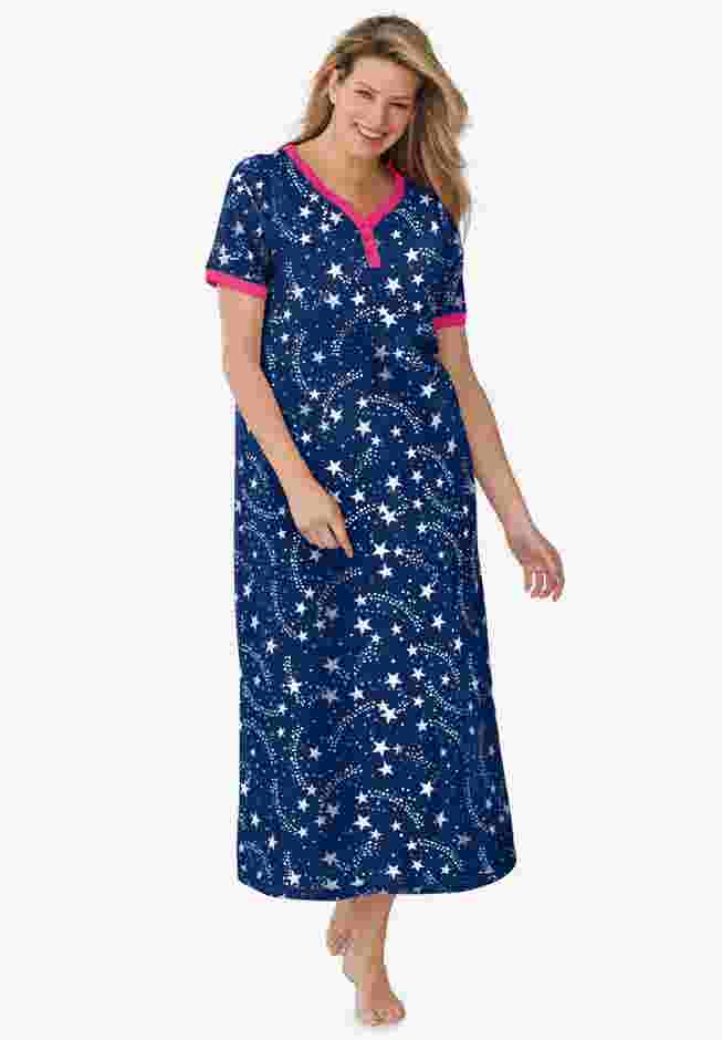 Long Henley Sleepshirt image number 0