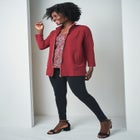 Stretch Cotton Zip Front Hi-Low Jacket image number null