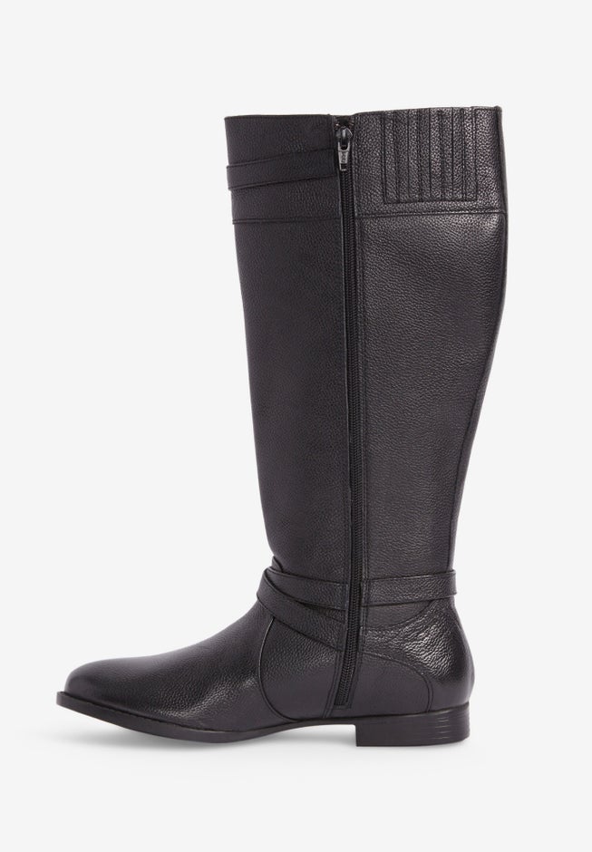 The Janis Tall Wide Calf Leather Boot By Comfortview image number 3