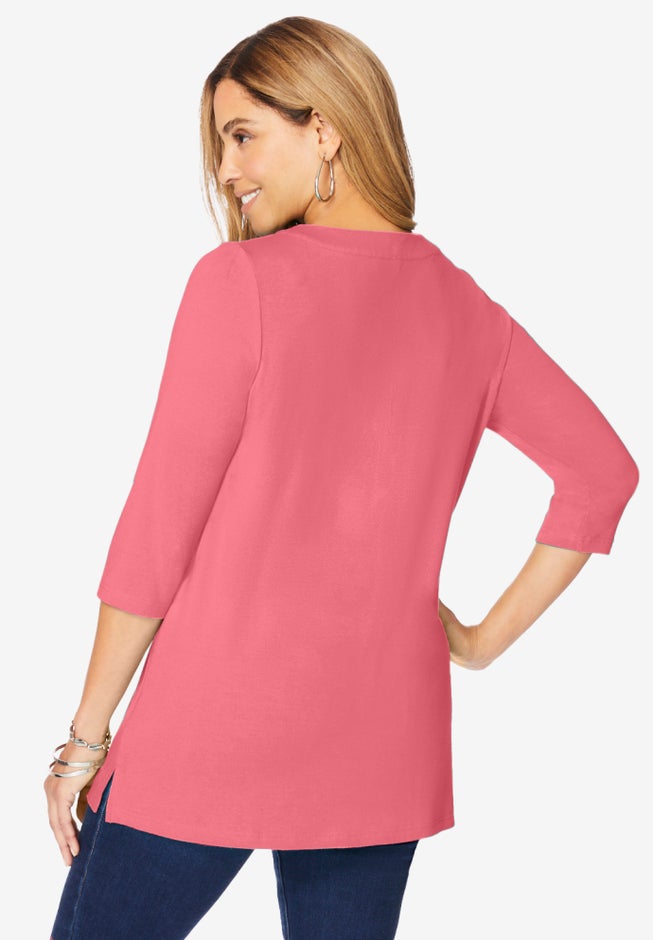 Stretch Knit Zip Tunic image number 1