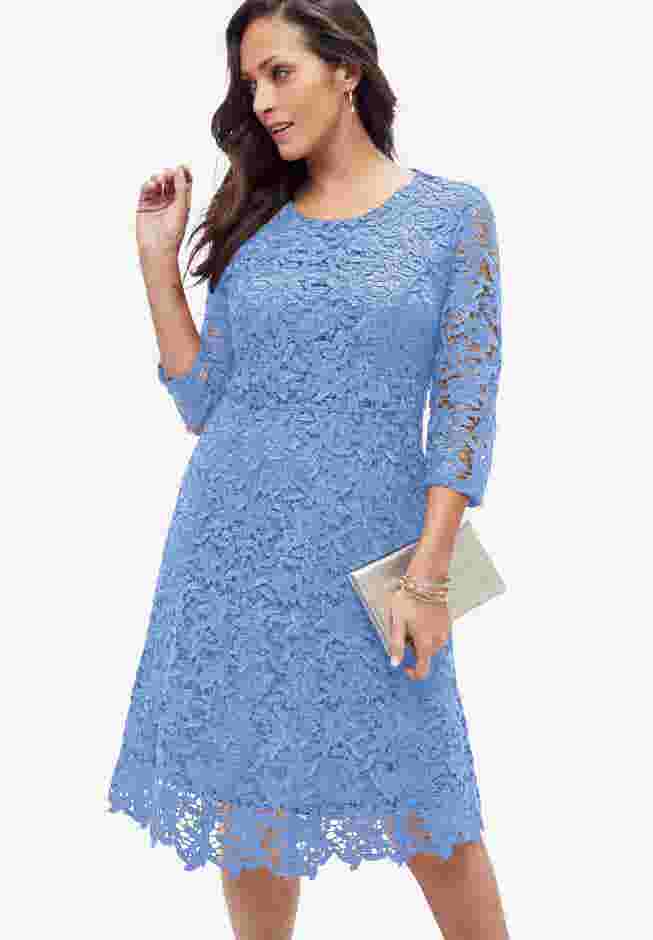Lace Fit & Flare Dress image number 0