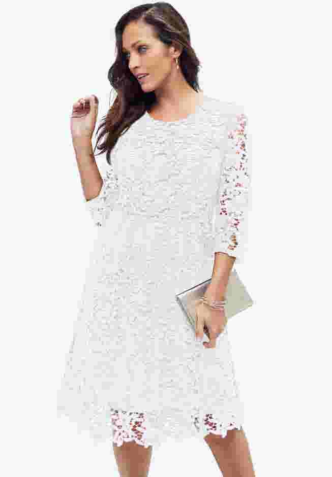 Lace Fit & Flare Dress image number 0