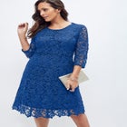 Lace Fit & Flare Dress image number null