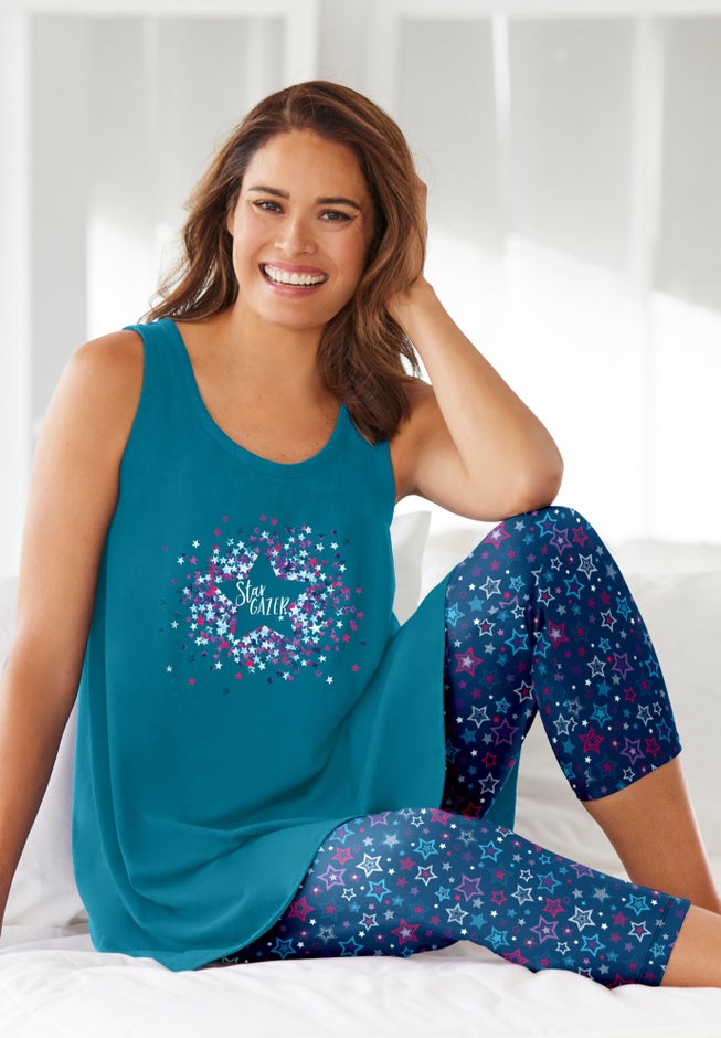 Scoopneck Tank & Capri Legging PJ Set  image number 2