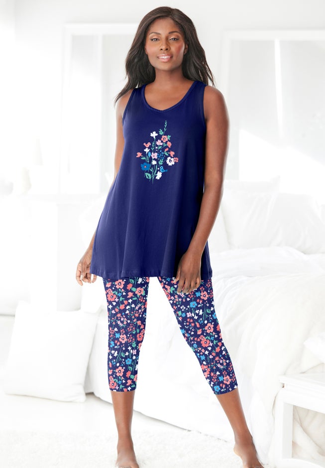 Scoopneck Tank & Capri Legging PJ Set  image number 4