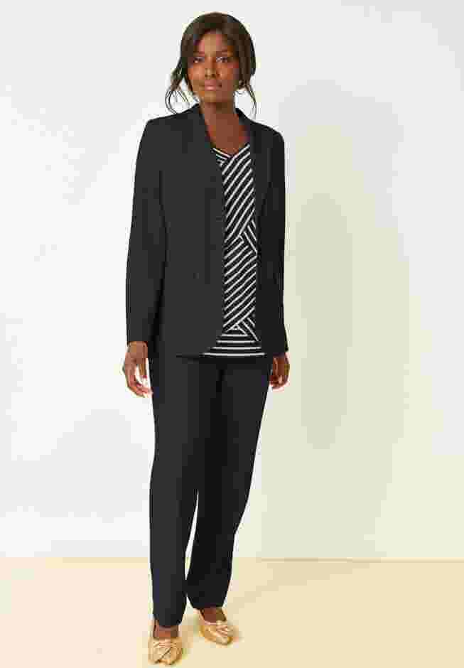2-Piece Stretch Crepe Single-Breasted Pantsuit image number 0