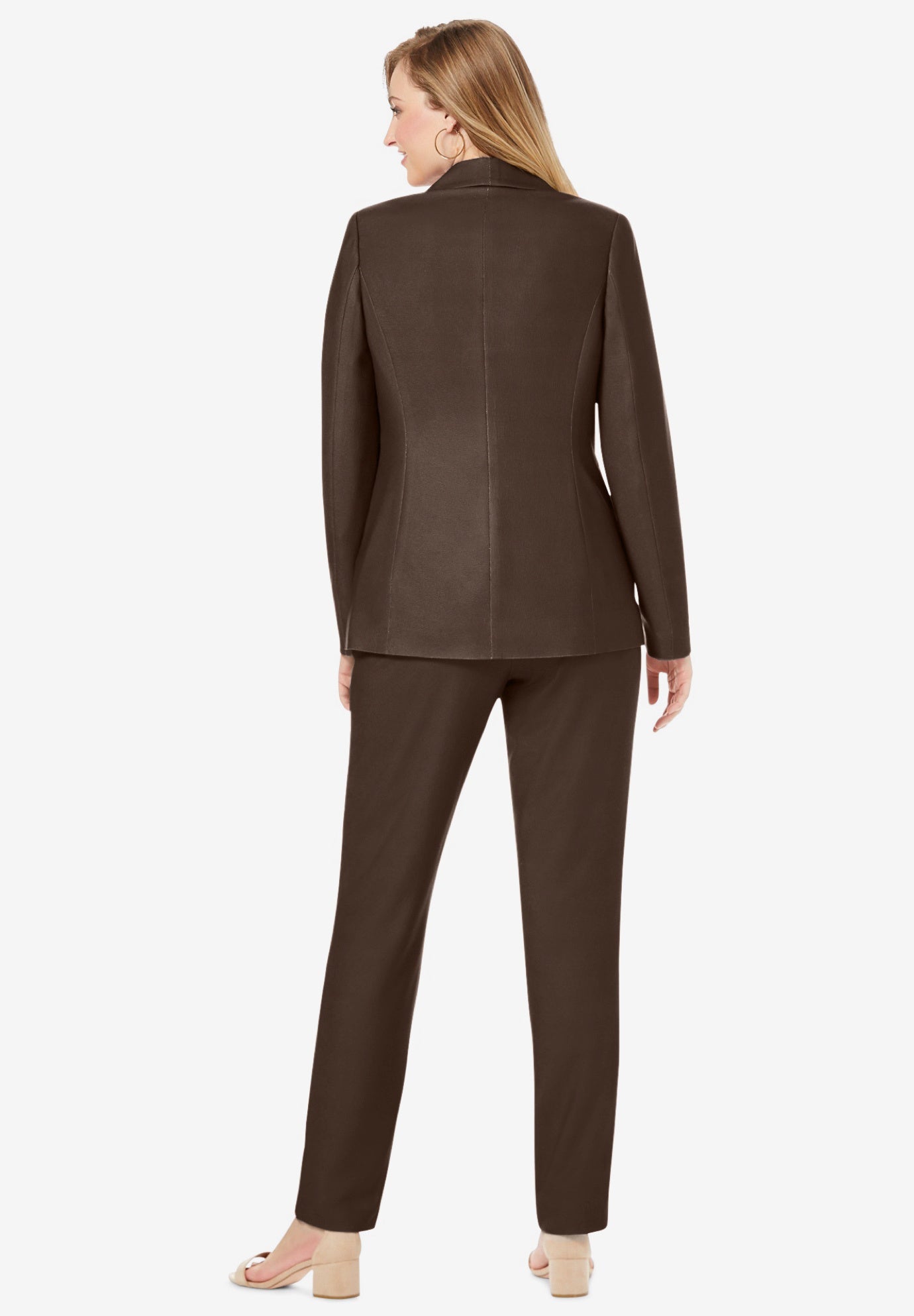 2-Piece Stretch Crepe Single-Breasted Pantsuit image number 2