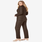 2-Piece Stretch Crepe Single-Breasted Pantsuit image number null