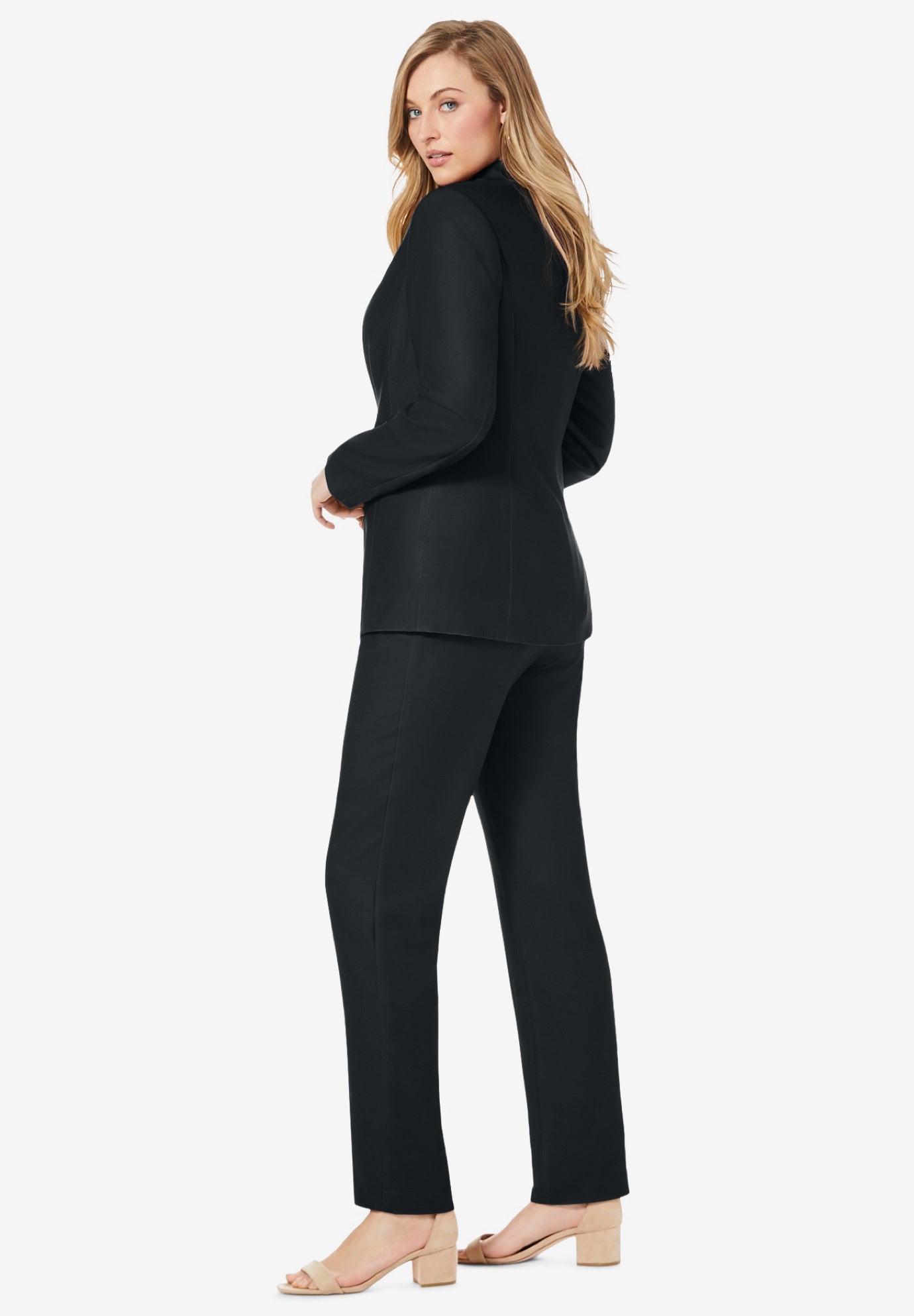 2-Piece Stretch Crepe Single-Breasted Pantsuit image number 2