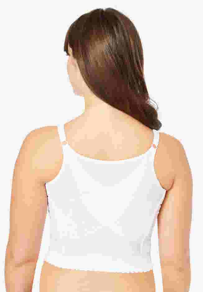 Embroidered Front-Close Longline Posture Bra image number 1