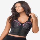 Embroidered Front-Close Longline Posture Bra image number null