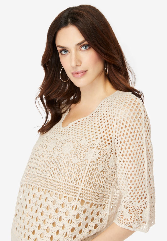 Fringed Crochet Sweater image number 3