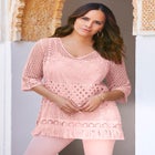 Fringed Crochet Sweater image number null