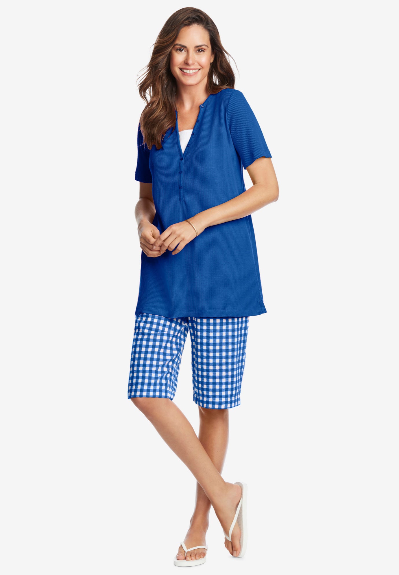 Split-Neck Henley Thermal Tee image number 5