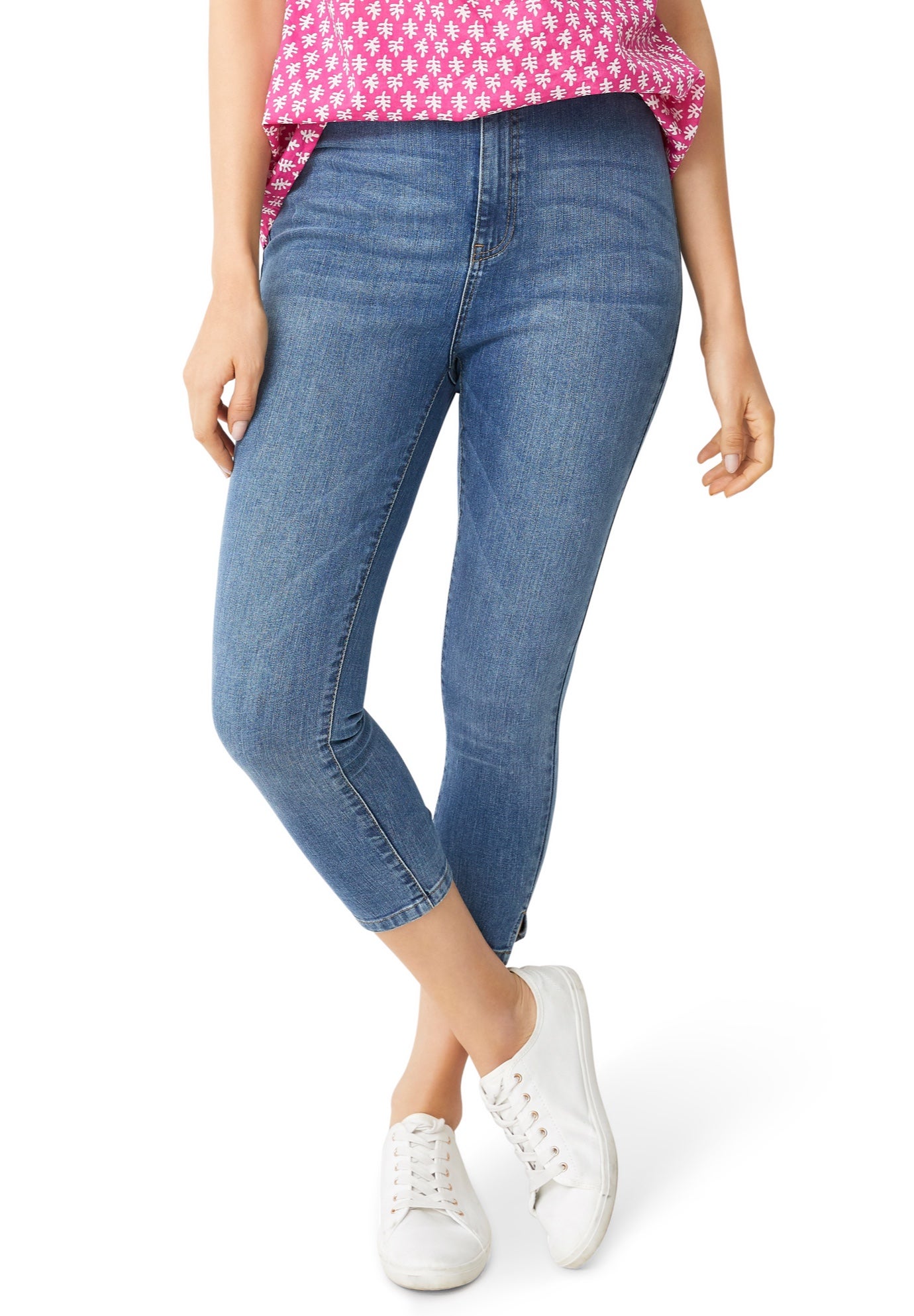 Slim 5-Pocket Denim Capri image number 0