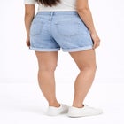 Mid-Rise Stretch 5-Pocket Relaxed Fit Boyfriend Jean Shorts image number null