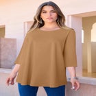 Plus Size Ultimate Three Quarter Sleeve Swing Tee image number 0