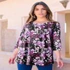 Plus Size Ultimate Three Quarter Sleeve Swing Tee image number null