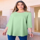 Plus Size Ultimate Three Quarter Sleeve Swing Tee image number 0