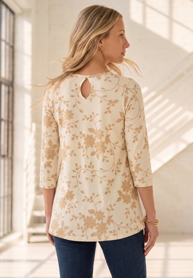 Plus Size Ultimate Three Quarter Sleeve Swing Tee image number 1