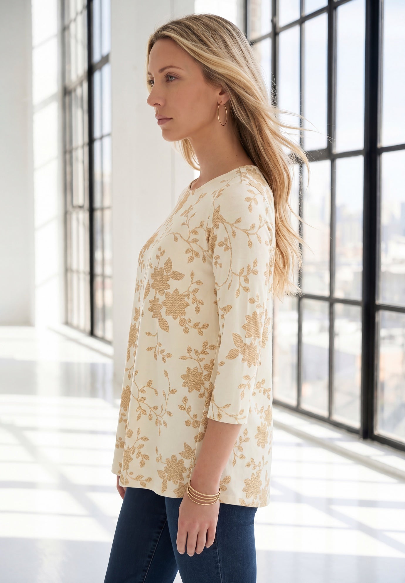 Plus Size Ultimate Three Quarter Sleeve Swing Tee image number 2