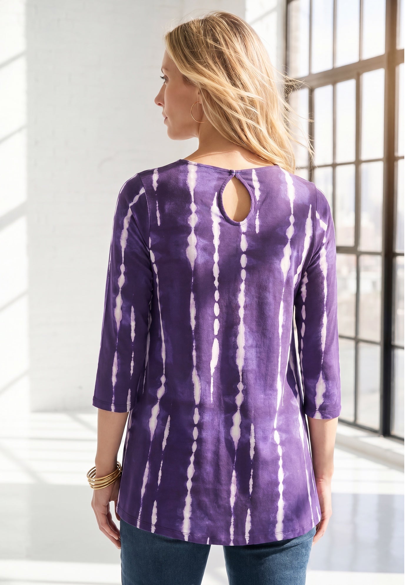Plus Size Ultimate Three Quarter Sleeve Swing Tee image number 1