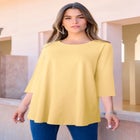 Plus Size Ultimate Three Quarter Sleeve Swing Tee image number null