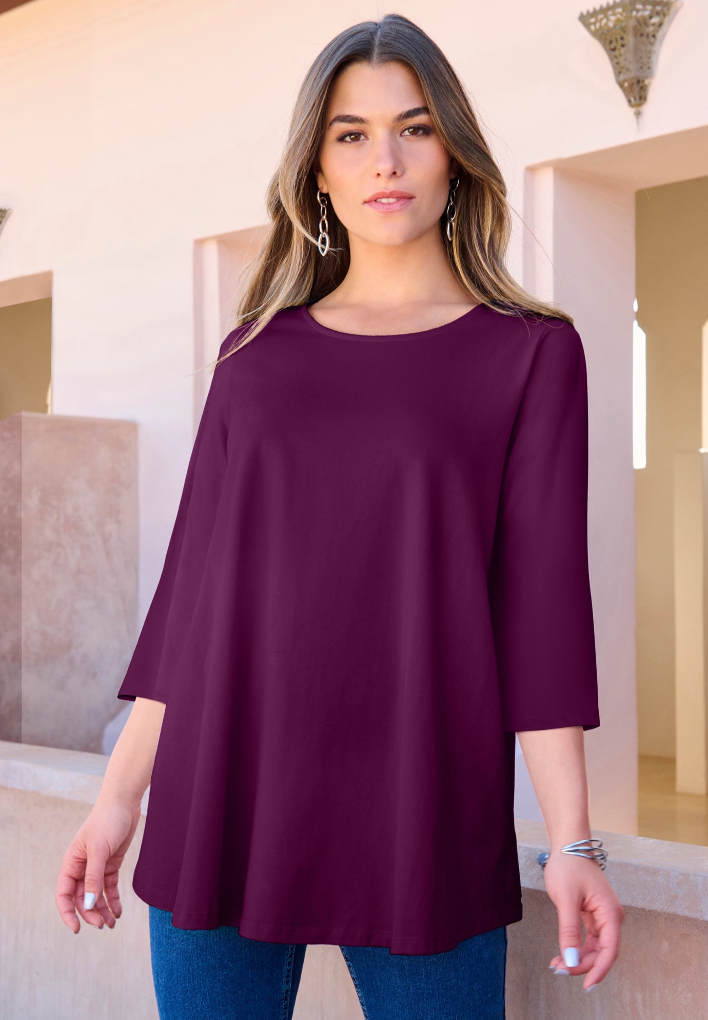 Ultimate Three Quarter Sleeve Swing Tee image number 0