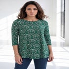 Plus Size Ultimate Three Quarter Sleeve Swing Tee image number 0