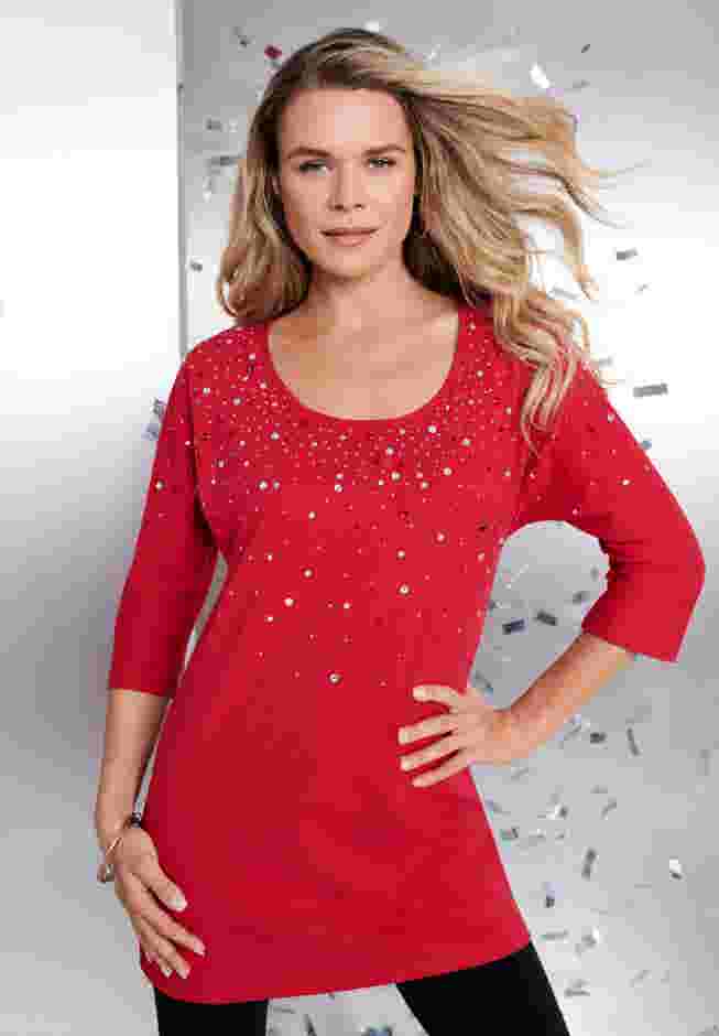Three Quarter Sleeve Embellished Tunic image number 0
