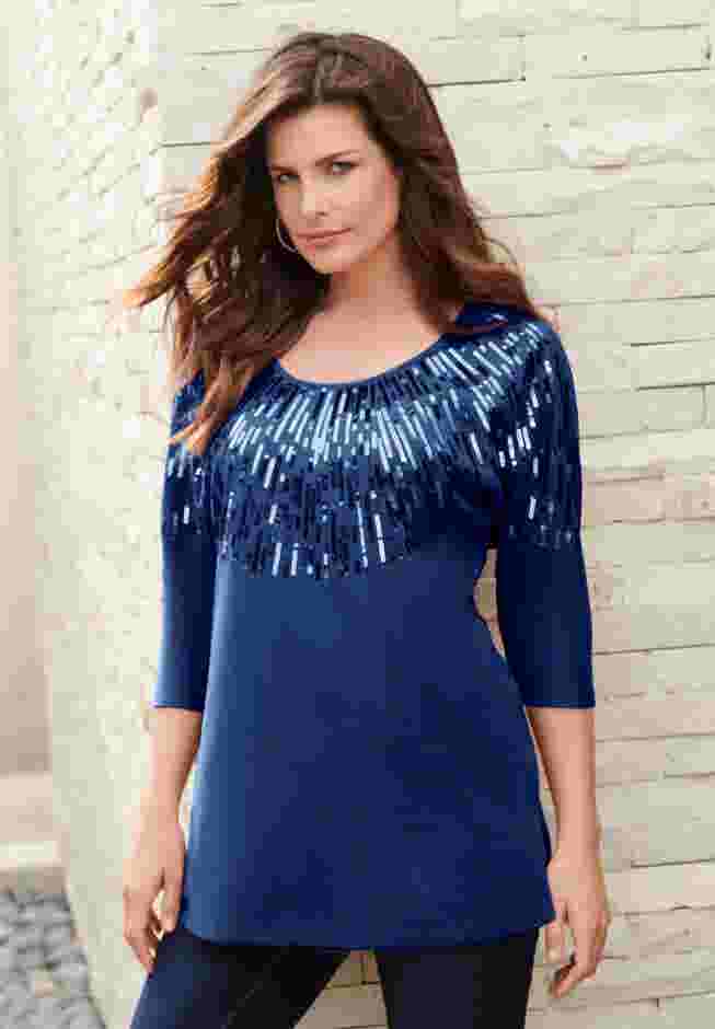Three Quarter Sleeve Embellished Tunic image number 5