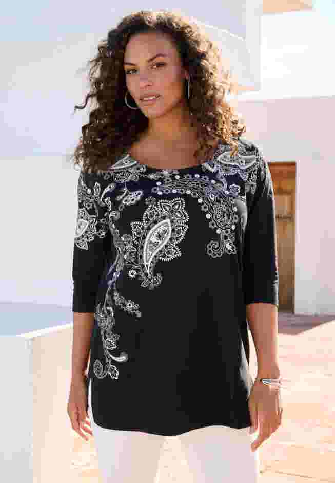 Three Quarter Sleeve Embellished Tunic image number 0