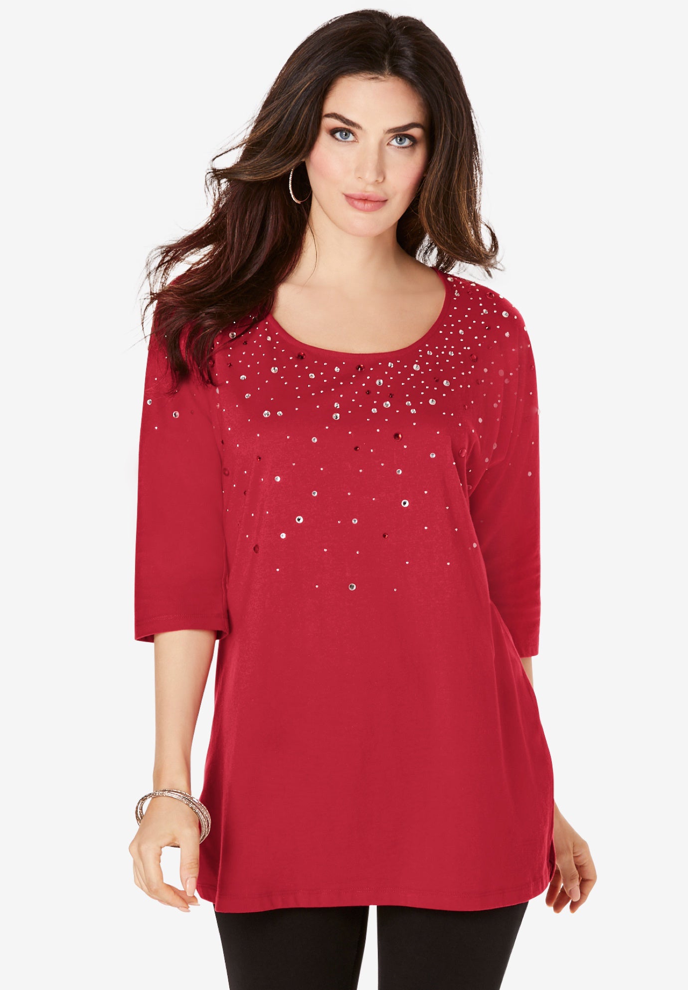 Three Quarter Sleeve Embellished Tunic image number 1