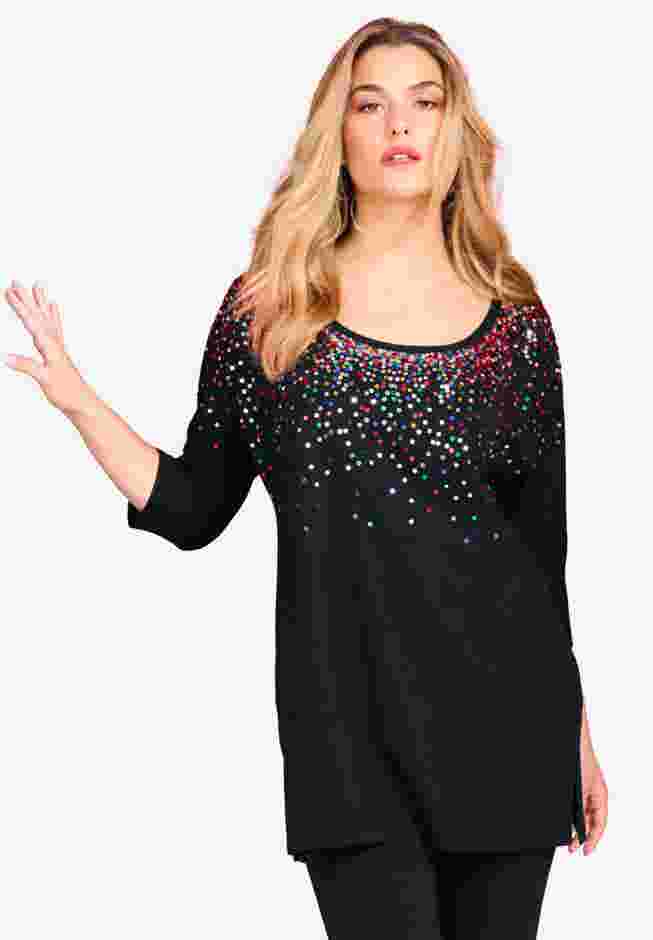 Three Quarter Sleeve Embellished Tunic image number 0