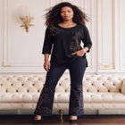 Plus Size Three Quarter Sleeve Embellished Tunic image number 0
