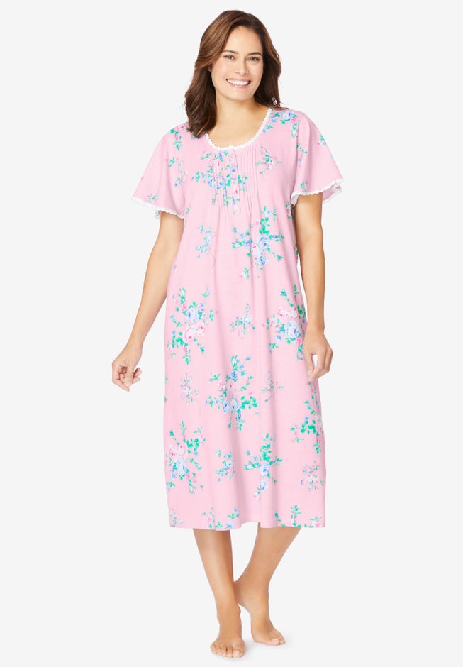 Short Pintuck Knit Gown image number 0