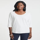 Stretch Cotton Scoop Neck Tee image number null