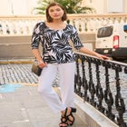 Stretch Cotton Scoop Neck Tee image number null